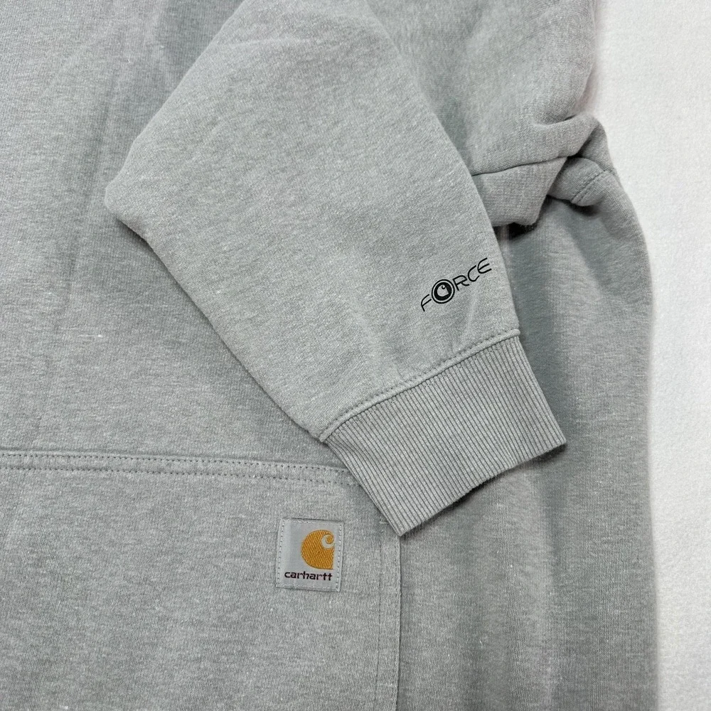 Carhartt Force Sweatshirt Mens XL Gray Crewneck Fleece Kangaroo Pocket Relaxed